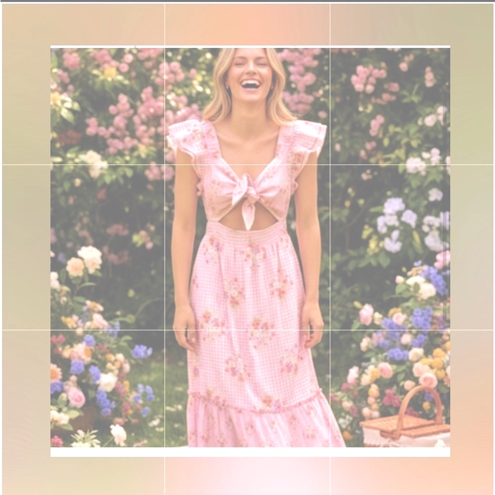 Like New!LoveShackFancy Rare & Desirable Fancy Pink Floral Midi Dress Adorable!🌸